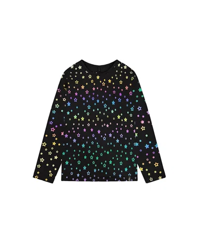 DEUX PAR DEUX DEUX PAR DEUX GIRLS' LONG SLEEVE PRINTED STARS T-SHIRT - LITTLE KID