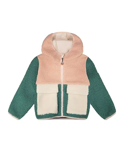 Deux Par Deux Girls' Long Sleeve Sherpa Jacket - Baby In Multi