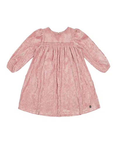 DEUX PAR DEUX DEUX PAR DEUX GIRLS' LONG SLEEVE VELVET DRESS WITH FRILLS - BIG KID