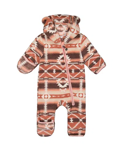 Deux Par Deux Girls' Mid-season Fleece Animal Ear Hood Fold-over One-piece Outerwear - Baby In Multi