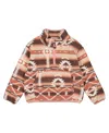 Deux Par Deux Mid-season Plush Pullover Jacket Aztec Pink In Brown