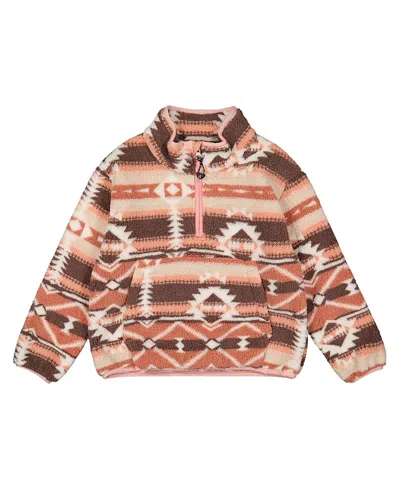 DEUX PAR DEUX DEUX PAR DEUX GIRLS' MID-SEASON FLEECE HALF-ZIP KANGAROO POCKET PULLOVER JACKET - BIG KID