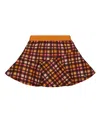 Deux Par Deux Girl's Milano Skirt Plaid Magenta And Brown In Pink  Brown Plaid