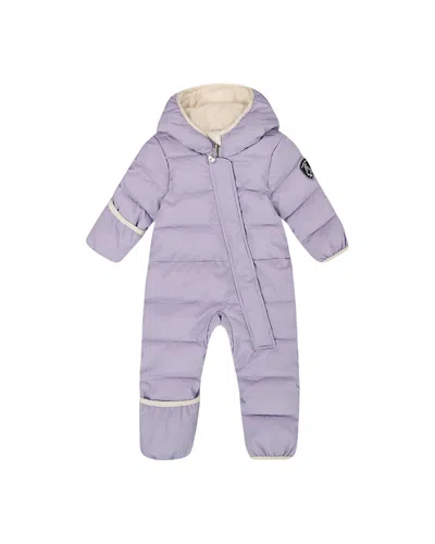 Deux Par Deux Girls' One-piece Cloud Compressible Snowsuit Designed For Car Seat - Baby In Purple