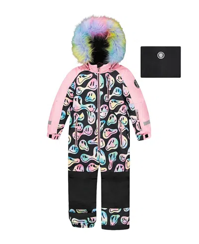 Deux Par Deux Girls' One-piece Play Snowsuit - Little Kid In Multi