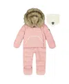 Deux Par Deux Girls' One-piece Snug Snowsuit Designed For Car Seat - Baby In Pink