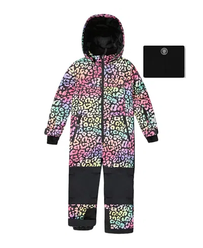 Deux Par Deux Girls' One-piece Teknik Snowsuit Leopard - Big Kid In Multi