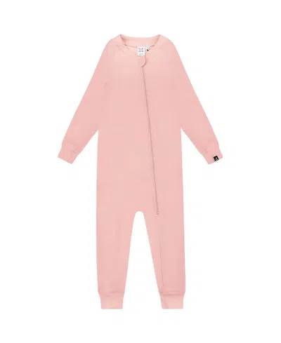 Deux Par Deux Girls' One-piece Thermal Underwear - Big Kid In Pink
