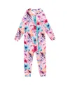 Deux Par Deux Girls' One-piece Thermal Underwear Flower - Little Kid In Multi