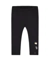 Deux Par Deux Girl's Organic Cotton Capri Legging Black And Small Flower