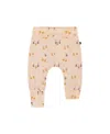 Deux Par Deux Baby Girl's Organic Cotton Evolutive Pant Peach Printed Pears In Peach With Pears Print