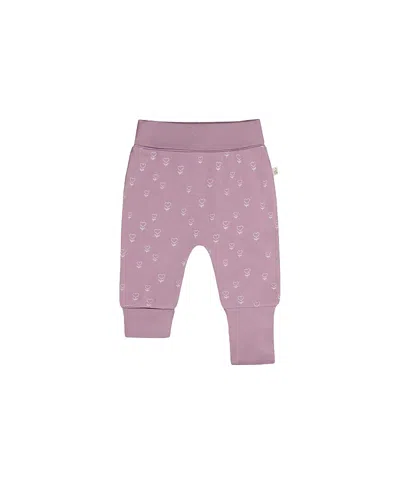 Deux Par Deux Girls' Organic Cotton Foldover Waist Floral Evolutive Pants - Baby In Pink