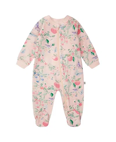 Deux Par Deux Girls' Organic Cotton Jersey Fruit One-piece Pyjama - Baby In Pink