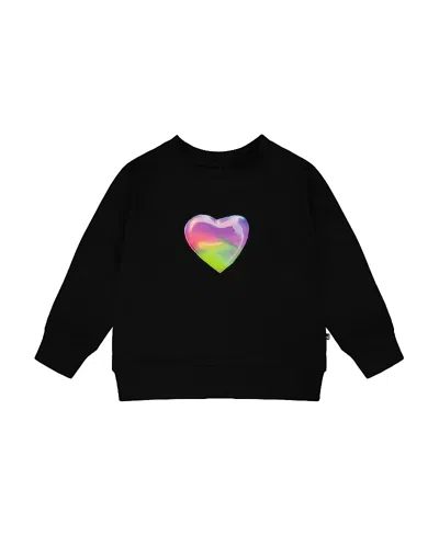 Deux Par Deux Kids'  Organic Cotton Jersey Rainbow Long Sleeve T-shirt In Blue