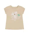 Deux Par Deux Girls' Organic Cotton Koala Tee - Baby In Beige And Cream Koala