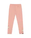 Deux Par Deux Organic Cotton Leggings With Unicorn In Pink