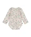 Deux Par Deux Girls' Organic Cotton Long Sleeve Romper - Baby In White