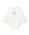 Deux Par Deux Girls' Organic Cotton Long Sleeve Romper - Baby In White