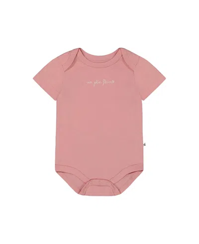 Deux Par Deux Girls' Organic Cotton Onesie - Baby In Soft Pink