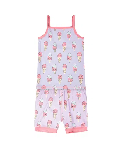 Deux Par Deux Girls' Organic Cotton Printed Ice Creams Two-piece Pyjama Set - Baby In Blue