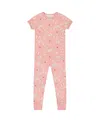 Deux Par Deux Girls' Organic Cotton Short Sleeve Top And Pant Pajama Set - Big Kid