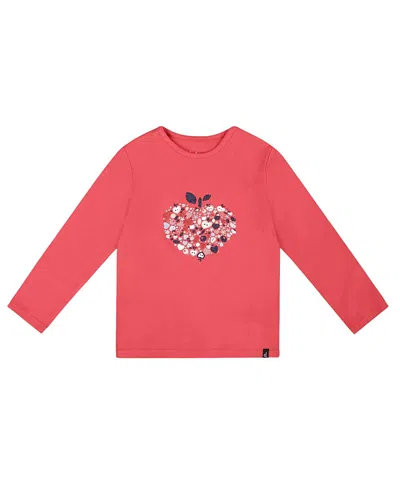 Deux Par Deux Girls' Organic Cotton T-shirt - Little Kid, Big Kid In Red