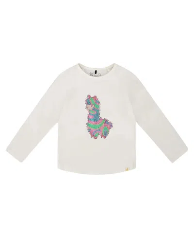 Deux Par Deux Girls' Organic Cotton T-shirt - Little Kid, Big Kid In Gray