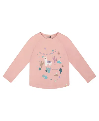 Deux Par Deux Girls' Organic Cotton T-shirt - Little Kid, Big Kid In Pink