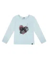 Deux Par Deux Girls' Organic Cotton T-shirt - Little Kid In Blue Glow