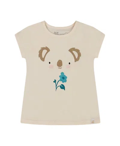 Deux Par Deux Girls' Organic Cotton Tee - Baby In Neutral
