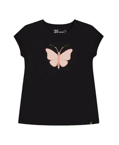DEUX PAR DEUX DEUX PAR DEUX GIRLS' ORGANIC COTTON TOP WITH APPLIQUE - LITTLE KID