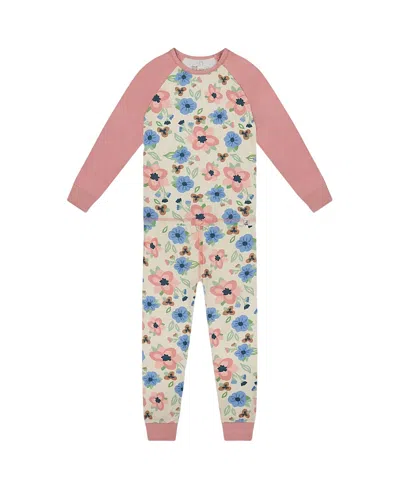 Deux Par Deux Girls' Organic Cotton Two-piece Pajamas - Baby In Pink