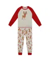 Deux Par Deux Girls' Organic Cotton Two-piece Pajamas - Baby In Red