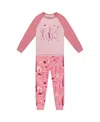 Deux Par Deux Girls' Organic Cotton Two-piece Pajamas - Baby In Pink