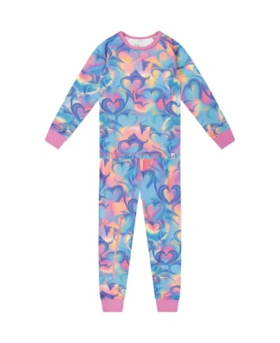 Deux Par Deux Girls' Organic Cotton Two-piece Pajamas - Big Kid In Blue