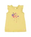 Deux Par Deux Girls' Organic Flamingo Print Cotton Tunic - Big Kid In Multi