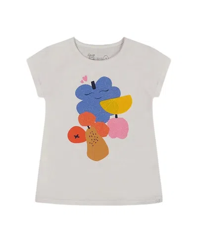 DEUX PAR DEUX DEUX PAR DEUX GIRLS' ORGANIC FRUITS PRINTED COTTON TEE - LITTLE KID