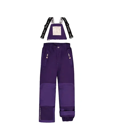Deux Par Deux Girls' Play Mini Flower Jacket & Pants Two Piece Snowsuit - Big Kid In Purple