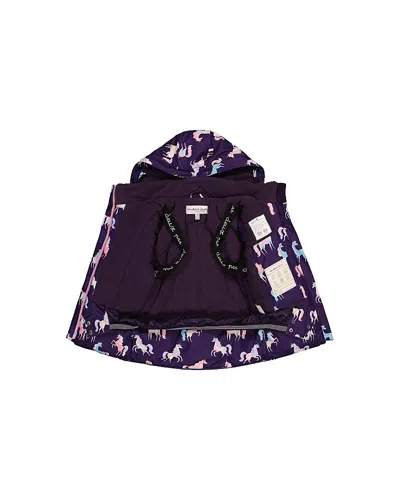 Deux Par Deux Girls' Play Unicorn Jacket & Reinforced Pants Two Piece Snowsuit - Big Kid In Purple