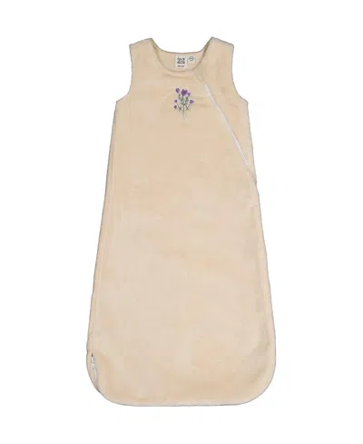 Deux Par Deux Girls' Plush Embroidered Zipper Sleep Sack - Baby In Neutral