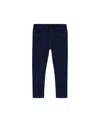 Deux Par Deux Little Girl's Plush Lined Dark Blue Denim Jeggings In Navy Denim