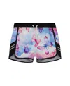 Deux Par Deux Girl's Printed Athletic Short Pink, Blue And Butterflies
