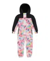 Deux Par Deux Girl's Printed Mid-season One-piece Outerwear Butterflies On Multicolored And Black Ba In Butterflies On Multicolor