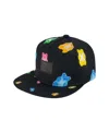 Deux Par Deux Girls' Printed Cap - Baby In Black And Multicolored Gummies