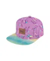 Deux Par Deux Girls' Printed Cap - Baby In Old Mauve And Multicolored