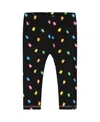 Deux Par Deux Girls' Printed Capri Legging - Little Kid In Black And Multicolored Gummies