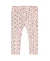 Deux Par Deux Girls' Printed Capri Legging - Little Kid In Small Flowers On Cream Background