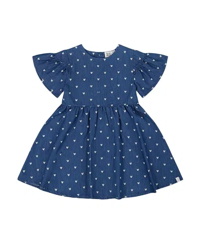 DEUX PAR DEUX DEUX PAR DEUX GIRLS' PRINTED CHAMBRAY DRESS - BIG KID
