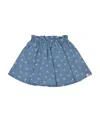 Deux Par Deux Girls' Printed Chambray Skort - Little Kid In Blue And White Cherries