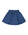 Deux Par Deux Girl's Printed Chambray Skort Blue And White Cherries In Navy Blue And White Hearts